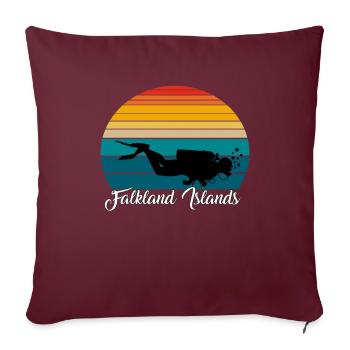 Malouines Plongée Sous-Marine Cadeau - Housse de coussin décorative 45 x 45 cm - bordeaux - Devant