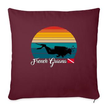 Français Poison de plongée sous-marine guyanaise - Housse de coussin décorative 45 x 45 cm - bordeaux - Devant