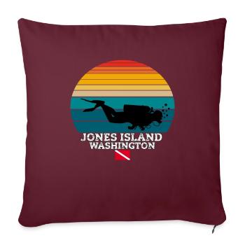 Jones Island US Island Diving - Sofakissenbezug 45 x 45 cm - Burgunderrot - Vorne