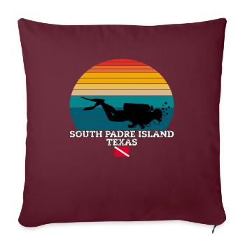 South Padre Island Plongée sur l’île des États-Unis - Housse de coussin décorative 45 x 45 cm - bordeaux - Devant