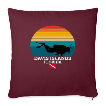 Plongée sur les îles Davis aux États-Unis - Housse de coussin décorative 45 x 45 cm - bordeaux - Devant