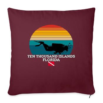 Ten Thousand Islands US Island Diving - Sofakissenbezug 45 x 45 cm - Burgunderrot - Vorne