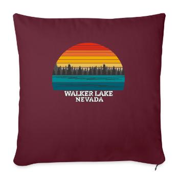 Lac Walker Nevada - Housse de coussin décorative 45 x 45 cm - bordeaux - Devant