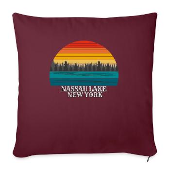 Lac Nassau New York - Housse de coussin décorative 45 x 45 cm - bordeaux - Devant