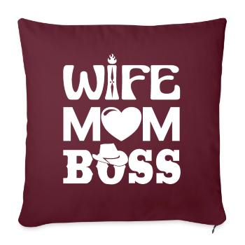 Femme Maman Boss - Housse de coussin décorative 45 x 45 cm - bordeaux - Devant