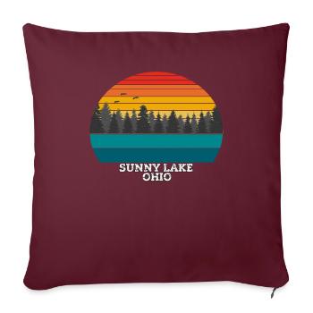 Lac ensoleillé Ohio - Housse de coussin décorative 45 x 45 cm - bordeaux - Devant