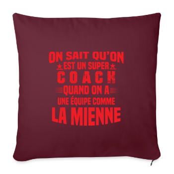 Un Super Coach Cadeau Entraîneur Sportif Humour - Housse de coussin décorative 45 x 45 cm - bordeaux - Devant