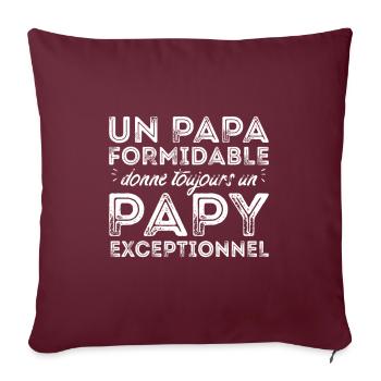 Papy exceptionnel ! - Housse de coussin décorative 45 x 45 cm - bordeaux - Devant