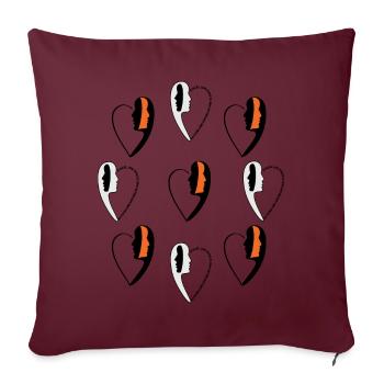 Conquête de l'homme. - Housse de coussin décorative 45 x 45 cm - bordeaux - Devant