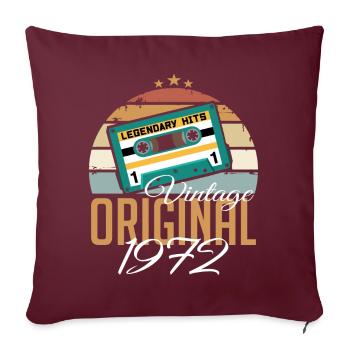 Millésime 1972 Né Original 1972 Anniversaire - Housse de coussin décorative 45 x 45 cm - bordeaux - Devant