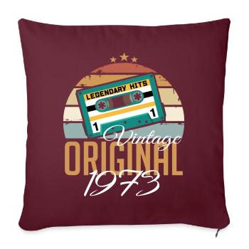 Millésime 1973 Né Original 1973 Anniversaire - Housse de coussin décorative 45 x 45 cm - bordeaux - Devant