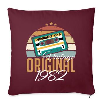 Millésime 1982 Né Original 1982 Anniversaire - Housse de coussin décorative 45 x 45 cm - bordeaux - Devant