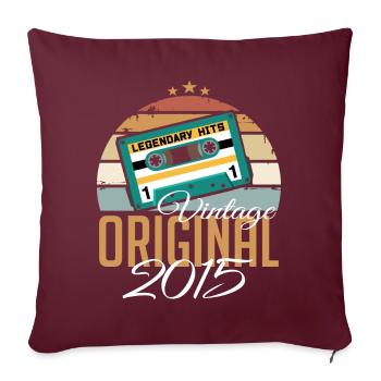 Millésime 2015 Born Original 2015 Anniversaire - Housse de coussin décorative 45 x 45 cm - bordeaux - Devant