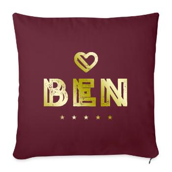 Ben Herz - Sofakissenbezug 45 x 45 cm - Burgunderrot - Vorne