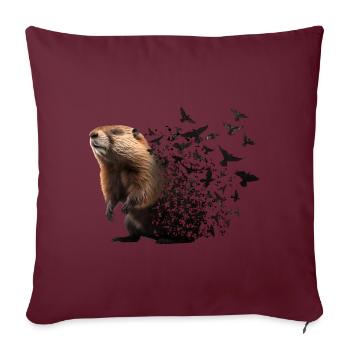 Castor - Housse de coussin décorative 45 x 45 cm - bordeaux - Devant