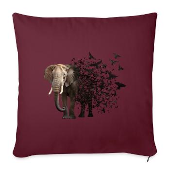 Elefant - Sofakissenbezug 45 x 45 cm - Burgunderrot - Vorne