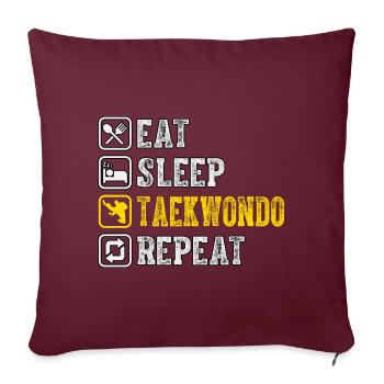 Taekwondo - Housse de coussin décorative 45 x 45 cm - bordeaux - Devant
