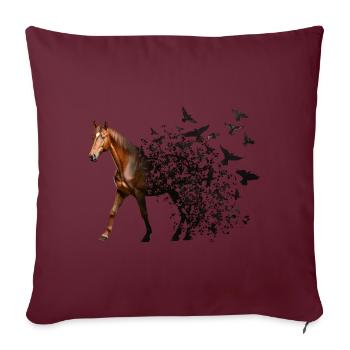 Pferd - Sofakissenbezug 45 x 45 cm - Burgunderrot - Vorne