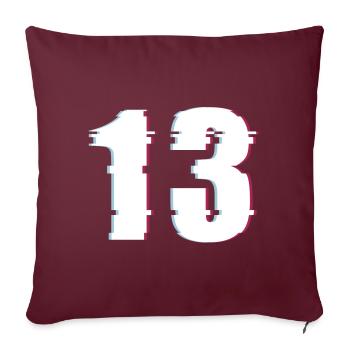 13 Treize Treize Nombre Effet Nombre déformé - Housse de coussin décorative 45 x 45 cm - bordeaux - Devant