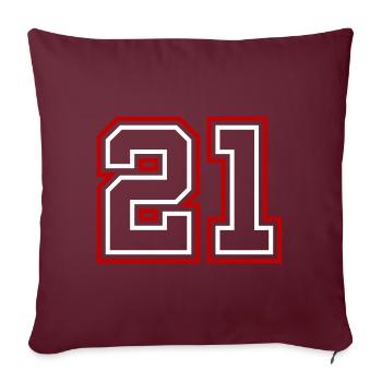 21 Numéro de numéro - Housse de coussin décorative 45 x 45 cm - bordeaux - Devant
