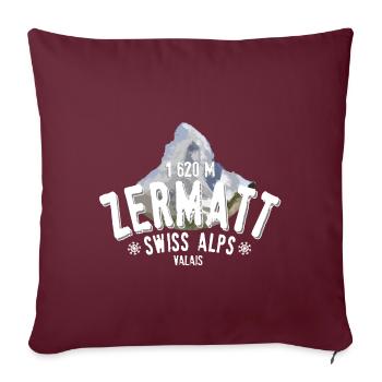 Zermatt Swiss Alps - Sofakissenbezug 45 x 45 cm - Burgunderrot - Vorne