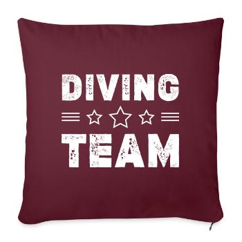 Équipe de plongée - Housse de coussin décorative 45 x 45 cm - bordeaux - Devant