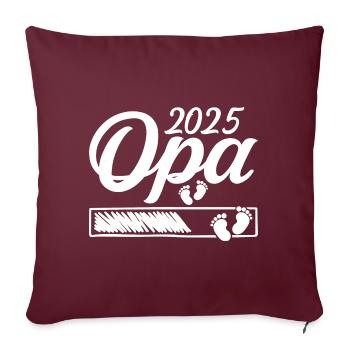 Werdender Opa 2025 Opa loading Geschenk Männer - Sofakissenbezug 45 x 45 cm - Burgunderrot - Vorne