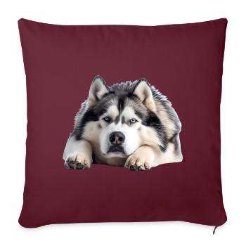 Alaskan Malamute - Sofakissenbezug 45 x 45 cm - Burgunderrot - Vorne