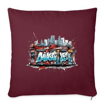 Urban Graffiti Abstract Street Art Clothing - Sofa pillowcase 17,3'' x 17,3'' (45 x 45 cm) - burgundy - Front