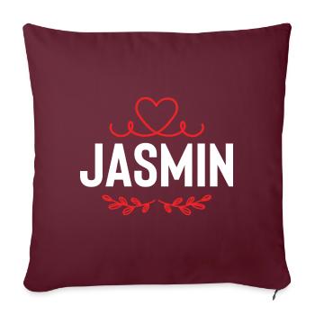 Jasmin - Sofakissenbezug 45 x 45 cm - Burgunderrot - Vorne