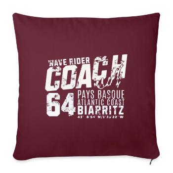 Wave rider coach Biarritz pays basque - Housse de coussin décorative 45 x 45 cm - bordeaux - Devant
