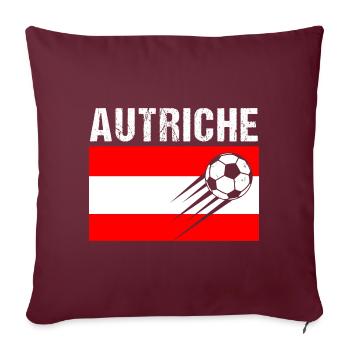 Drapeau Autriche Cadeau Football Foot Autrichien - Housse de coussin décorative 45 x 45 cm - bordeaux - Devant