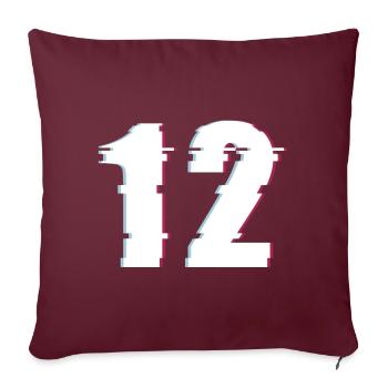 12 Douze Douze Nombre Effet Distordu Nombre - Housse de coussin décorative 45 x 45 cm - bordeaux - Devant