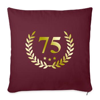75 Couronne numérique - Housse de coussin décorative 45 x 45 cm - bordeaux - Devant