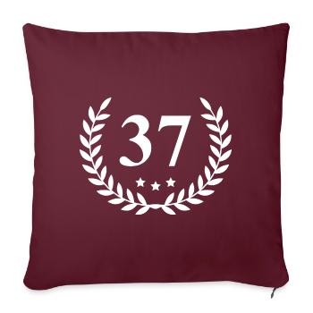 37 Couronne numérique - Housse de coussin décorative 45 x 45 cm - bordeaux - Devant