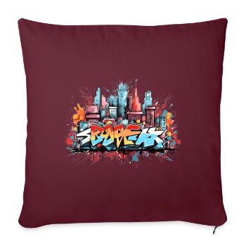 Urban Graffiti Abstract Street Art Clothing - Sofa pillowcase 17,3'' x 17,3'' (45 x 45 cm) - burgundy - Front