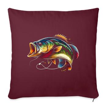Poisson bar - Housse de coussin décorative 45 x 45 cm - bordeaux - Devant
