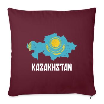 Kazakhstan Graphique - Housse de coussin décorative 45 x 45 cm - bordeaux - Devant