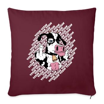 VACHE VÉGÉTALIENNE VEGAN - Housse de coussin décorative 45 x 45 cm - bordeaux - Devant