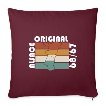 Alsace Original 67 68 - Housse de coussin décorative 45 x 45 cm - bordeaux - Devant