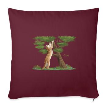 P U M A - Katze - Katzenfamilie - Tiere - Wildlife - Sofakissenbezug 45 x 45 cm - Burgunderrot - Vorne