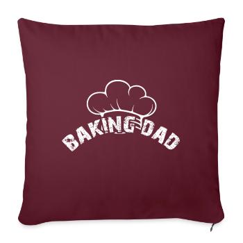 Der backende Papa - Papa backt Brot - Sofakissenbezug 45 x 45 cm - Burgunderrot - Vorne