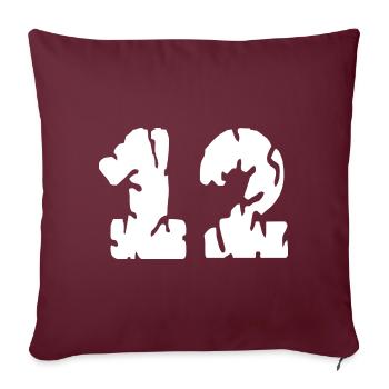 Maillot 12 numéros - Housse de coussin décorative 45 x 45 cm - bordeaux - Devant
