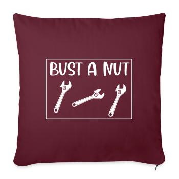Bust d’un artisan de noix - Housse de coussin décorative 45 x 45 cm - bordeaux - Devant