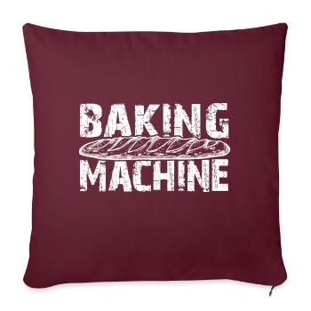 Machine à pâtisserie boulanger hobby boulanger Je fais du pain - Housse de coussin décorative 45 x 45 cm - bordeaux - Devant