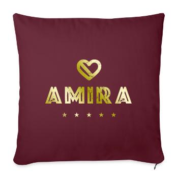 Amira Cœur - Housse de coussin décorative 45 x 45 cm - bordeaux - Devant