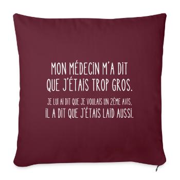 deuxième avis - Housse de coussin décorative 45 x 45 cm - bordeaux - Devant