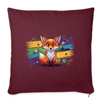 Renard - Illustration - Housse de coussin décorative 45 x 45 cm - bordeaux - Devant