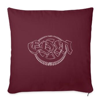 Dessin d'engrenages de musique électronique EBM - Housse de coussin décorative 45 x 45 cm - bordeaux - Devant