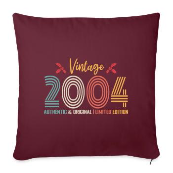 anniversaire 2004 anniversaire né en 2004 rétro - Housse de coussin décorative 45 x 45 cm - bordeaux - Devant